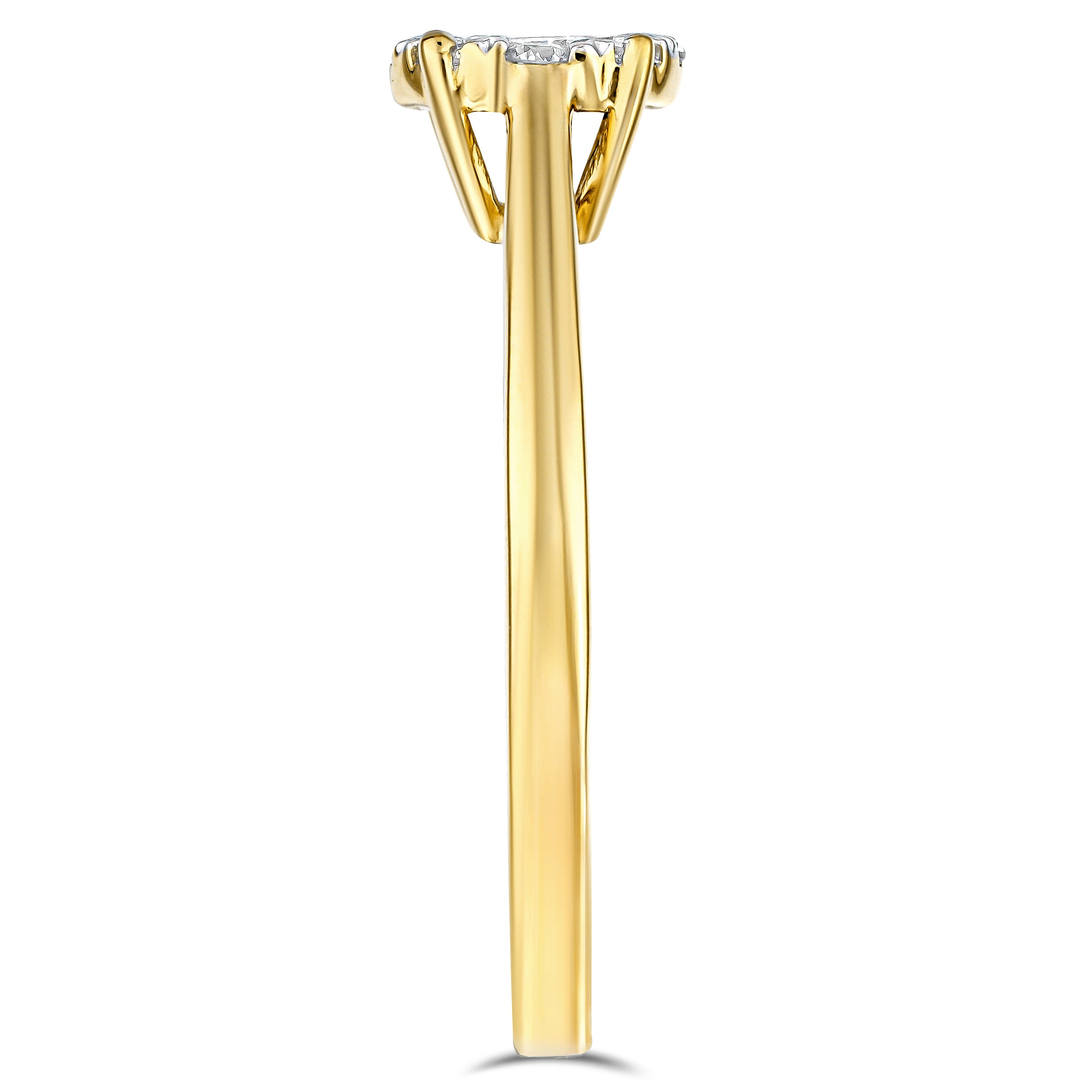 0.25ct Lab Diamond Cluster Solitaire Ring H/Si in 18K Gold Vermeil